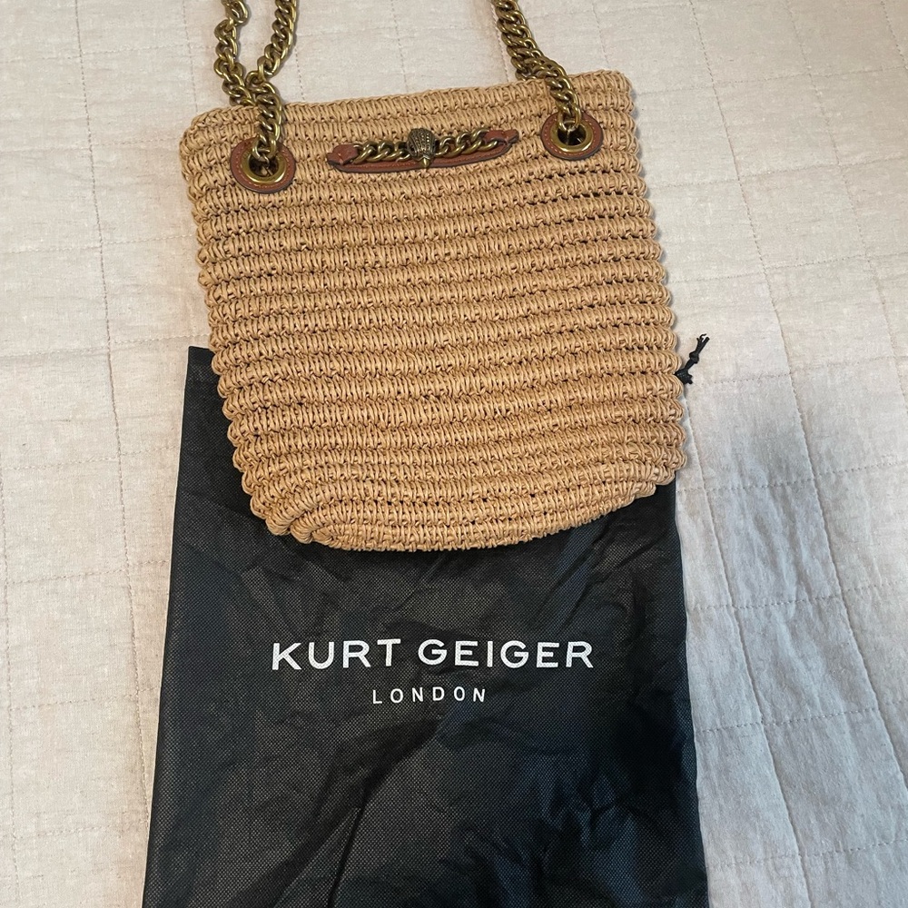 Kurt Geiger Beige Woven Shoulder Bag